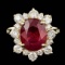 14k Yellow Gold 5.50ct Ruby 1.35ct Diamond Ring