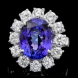 14k Gold 7.50ct Tanzanite 2.50ct Diamond Ring