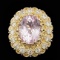 14k Gold 14.00ct Kunzite 2.05ct Diamond Ring