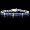 14k Gold 19ct Sapphire 1.35ct Diamond Bracelet