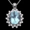 14k Gold 5.50ct Aquamarine 0.80ct Diamond Pendant