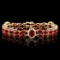 14k Gold 31.5ct Ruby 1.70ct Diamond Bracelet