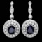 14k Gold 6ct Sapphire 2.55ct Diamond Earrings