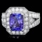 14k Gold 4.00ct Tanzanite 1.30ct Diamond Ring