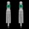 14k White Gold 1.70ct Emerald 2.62ct Diamond Earrings