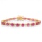 14K Gold 9.65ct Ruby 0.70cts Diamond Bracelet