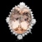 14k Gold 35.00ct Morganite 1.85ct Diamond Ring