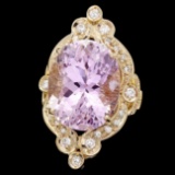 14k Gold 20ct Morganite 0.75ct Diamond Ring