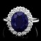 14k Gold 5.00ct Sapphire 1.00ct Diamond Ring