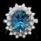 14k White Gold 5.50ct Topaz 0.70ct Diamond Ring