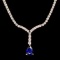 18k Gold 1.61ct Sapphire 4.20ct Diamond Necklace