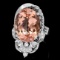 14k Gold 13.00ct Morganite 0.30ct Diamond Ring