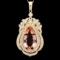 14k Solid 14ct Morganite 1.45ct Diamond Pendant