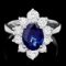 18k Gold 1.70ct Sapphire 1.20ct Diamond Ring