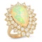 14K Gold 4.42ct Opal 2.55cts Diamond Ring