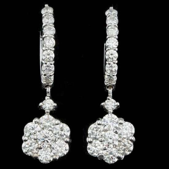 14k White Gold 2.00ct Diamond Earrings