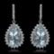 14K Gold 21.62ct Aquamarine 3.40ct Diamond Earrings