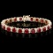 14k Gold 24.50ct Ruby 3.80ct Diamond Bracelet