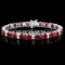 14k White Gold 28ct Ruby 2.40ct Diamond Bracelet