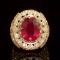 14K Gold 13.63ct Ruby 2.42ct Diamond Ring