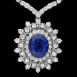 18k 6.20ct Tanzanite 10.75ct Diamond Necklace