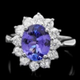 14k Gold 2.10ct Tanzanite 1.00ct Diamond Ring