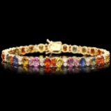 14k Y Gold 18ct Sapphire 1.80ct Diamond Bracelet