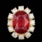 14k Yellow Gold 12.00ct Ruby 2.40ct Diamond Ring