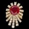 14k Yellow Gold 7.00ct Ruby 2.60ct Diamond Ring