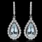 14k Gold 8.52ct Aquamarine 1.54ct Diamond Earrings