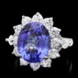 14k Gold 7.50ct Tanzanite 2.00ct Diamond Ring