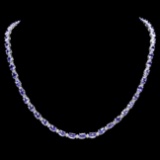 14k 23.50ct Tanzanite 1.25ct Diamond Necklace