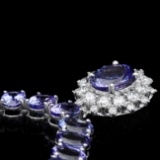 14k Gold 64.5ct Tanzanite 1.60ct Diamond Necklace