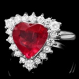 14k White Gold 2.50ct Ruby 0.60ct Diamond Ring