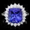 14k Gold 6.00ct Tanzanite 0.70ct Diamond Ring