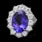 18k White Gold 5.20ct Tanzanite 2ct Diamond Ring