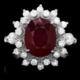 14k White Gold 3.50ct Ruby 0.78ct Diamond Ring