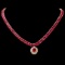 14k Gold 65.5ct Ruby 1.35ct Diamond Necklace