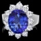 14k Gold 5.00ct Tanzanite 1.40ct Diamond Ring