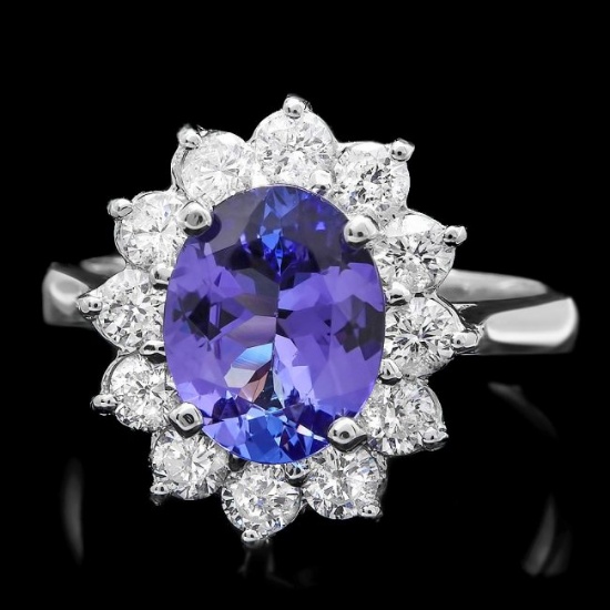 14k Gold 2.10ct Tanzanite 1.00ct Diamond Ring