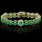 14k Gold 18ct Emerald 1.50ct Diamond Bracelet