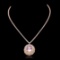 14K Rose Gold, 17.80cts Kunzite, 11.65cts Diamond Necklace