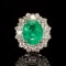 14K Gold 2.52ct Emerald 1.46ct Diamond Ring