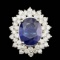 14k Gold 8.50ct Sapphire 3.00ct Diamond Ring