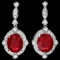 14k Gold 21.70ct Ruby 1.75ct Diamond Earrings
