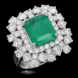 14K Gold 2.96 Emerald 2.81 Diamond Ring