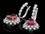 14k Gold 1.50ct Ruby 2.00ct Diamond Earrings