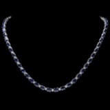 14k Gold 30ct Sapphire 1.00ct Diamond Necklace