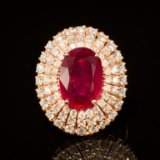 14K Gold 6.59ct Ruby 1.91ct Diamond Ring