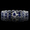 14k Gold 50ct Sapphire 0.65ct Diamond Bracelet